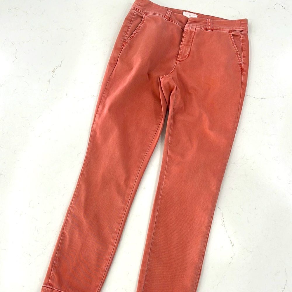 Caslon Womens Salmon color Cotton Twill Slim Leg Chinos 2 Skinny